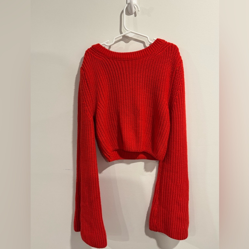 Princess Polly Bell Sleeve Cropped Knit Sweater